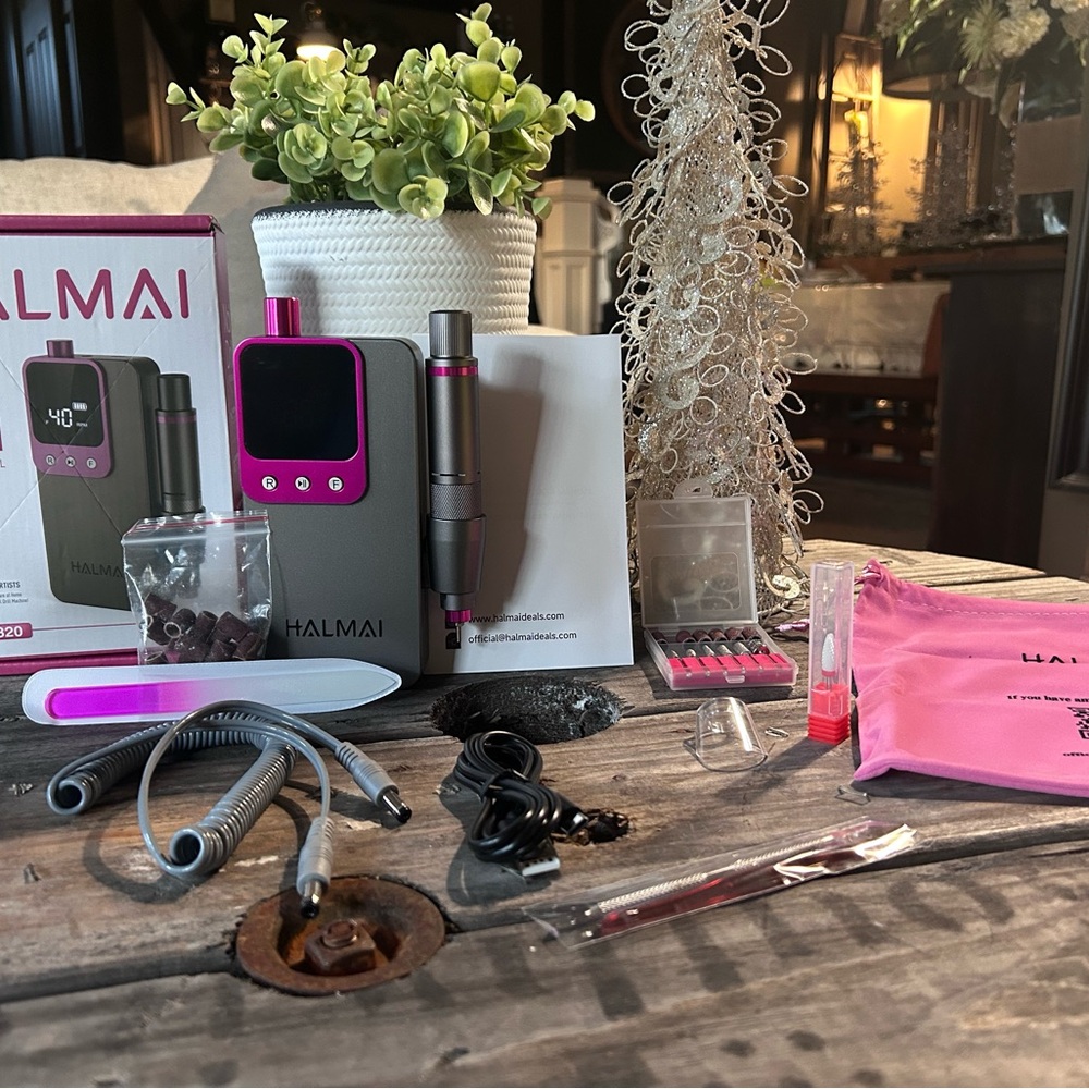 ‼️SOLD‼️ HAMLAI Pink and Gray Nail Drill Kit. Brand NEW in box.